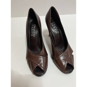 Franco Sarto Brazilian leather peep toe pumps 8 M‎ 3 1/2" heel Excellent